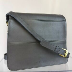 Y2K COACH Tribeca Flap Gray Leather Crossbody Shoulder Purse 9092‎ USA 90s Bag